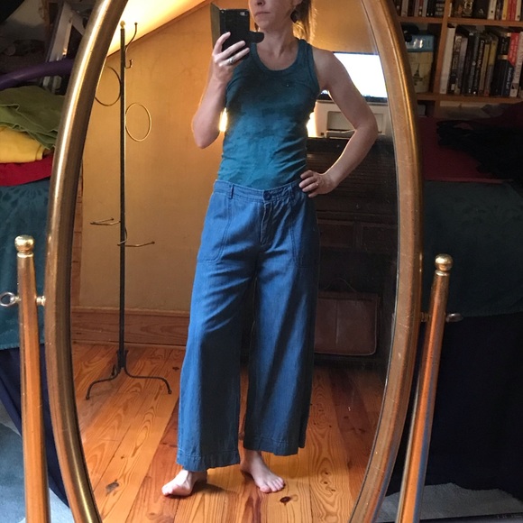 Sophia Max Chambray Denim Wide Leg Jeans, EUC, 0/2 - Picture 11 of 12